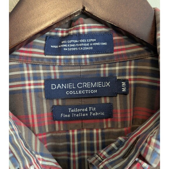 Daniel Cremieux Size Medium Vintage Shirt Mens Red Plaid Italian Fabric M LS - Picture 3 of 4